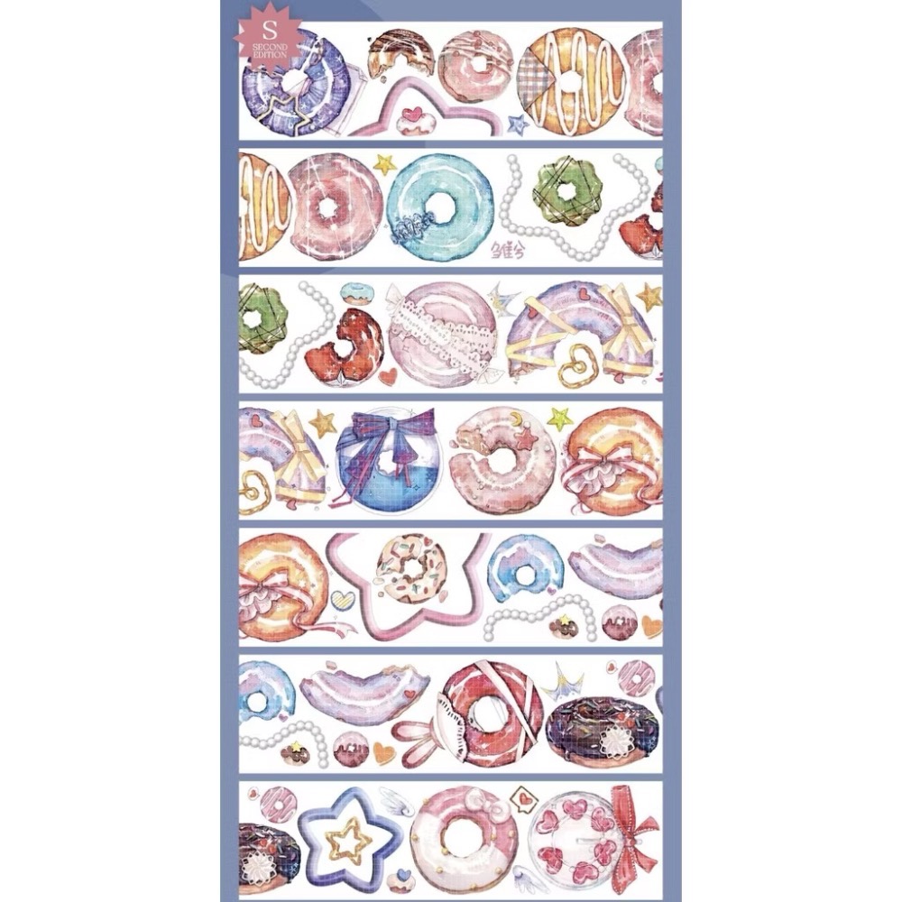 【分裝】Shine手帳工作室《玉指柔/繁花庭/星月襤/森羅園/楹夜狩/天鵝堡/冬蟲/春神/夏綠/秋憶》PET膠帶-規格圖1