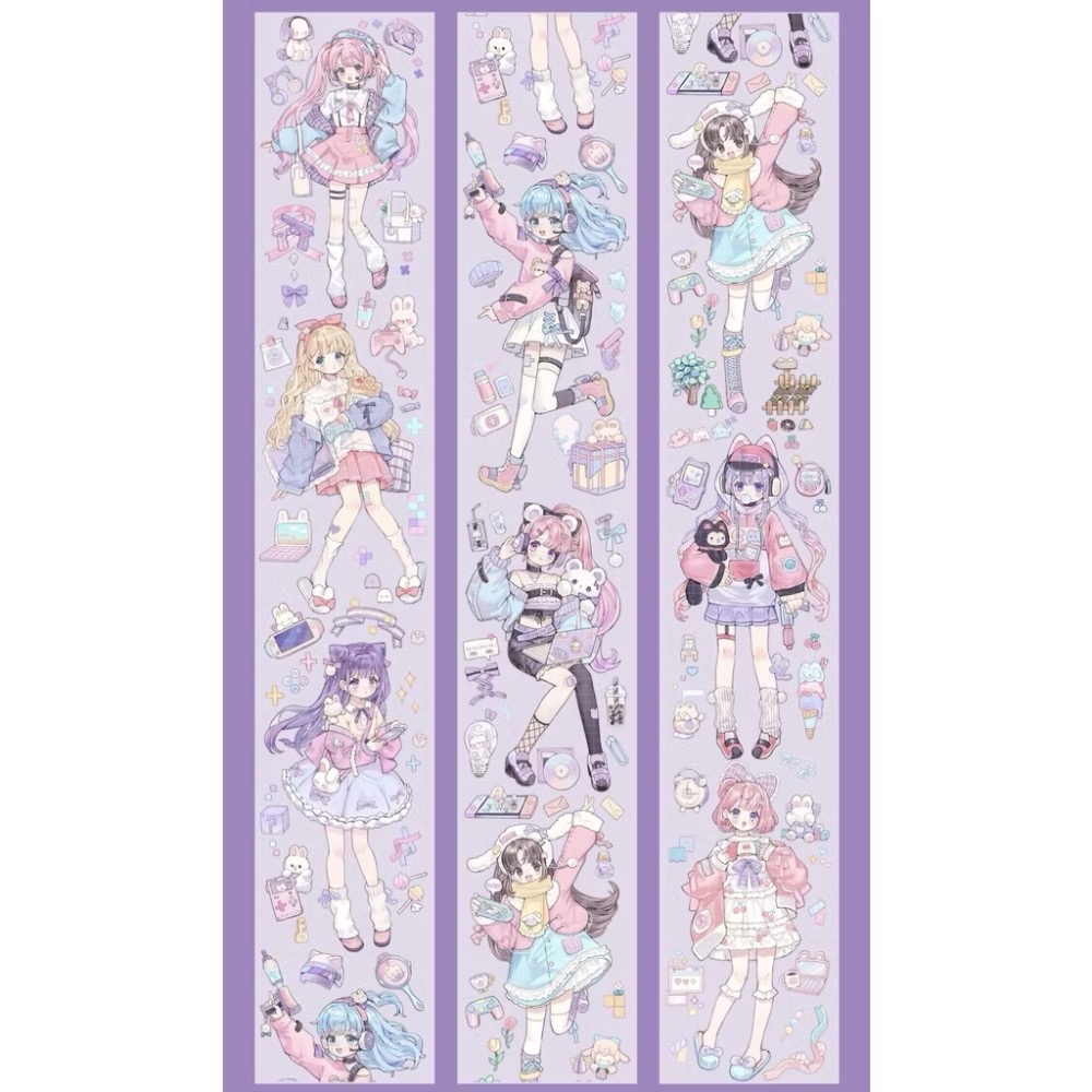 【分裝】Shine手帳工作室《玉指柔/繁花庭/星月襤/森羅園/楹夜狩/天鵝堡/冬蟲/春神/夏綠/秋憶》PET膠帶-規格圖1