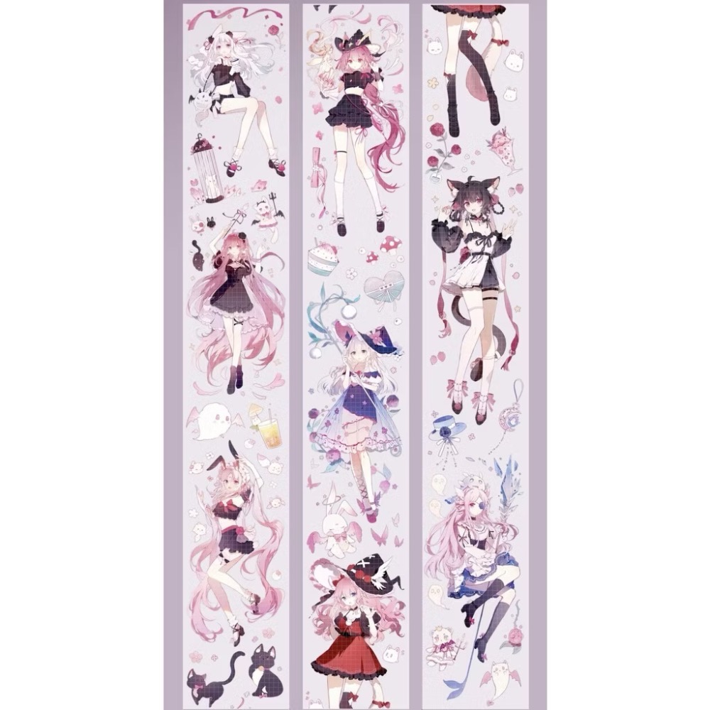 【分裝】Shine手帳工作室《玉指柔/繁花庭/星月襤/森羅園/楹夜狩/天鵝堡/冬蟲/春神/夏綠/秋憶》PET膠帶-規格圖1