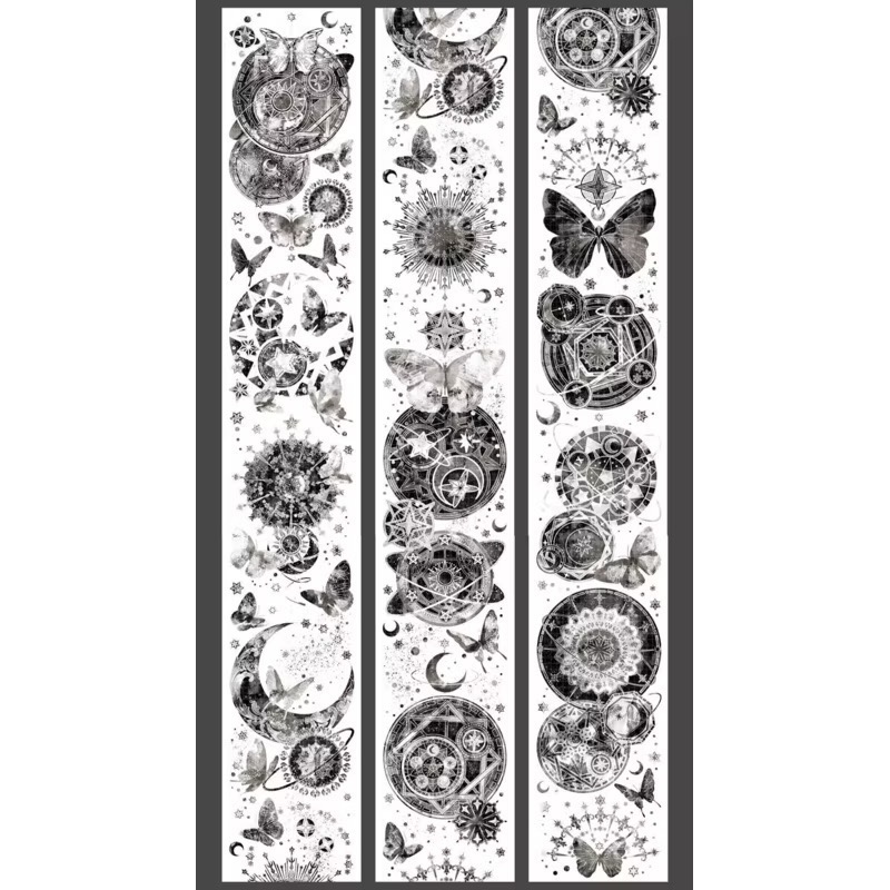 【分裝】Shine手帳工作室《玉指柔/繁花庭/星月襤/森羅園/楹夜狩/天鵝堡/冬蟲/春神/夏綠/秋憶》PET膠帶-規格圖1