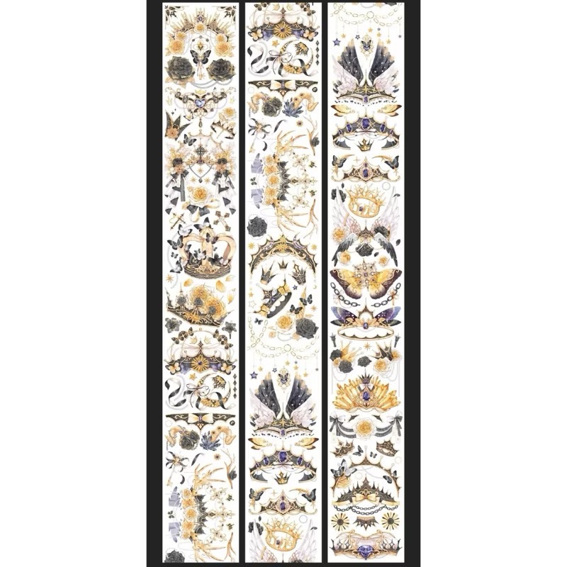 【分裝】Shine手帳工作室《玉指柔/繁花庭/星月襤/森羅園/楹夜狩/天鵝堡/冬蟲/春神/夏綠/秋憶》PET膠帶-規格圖1