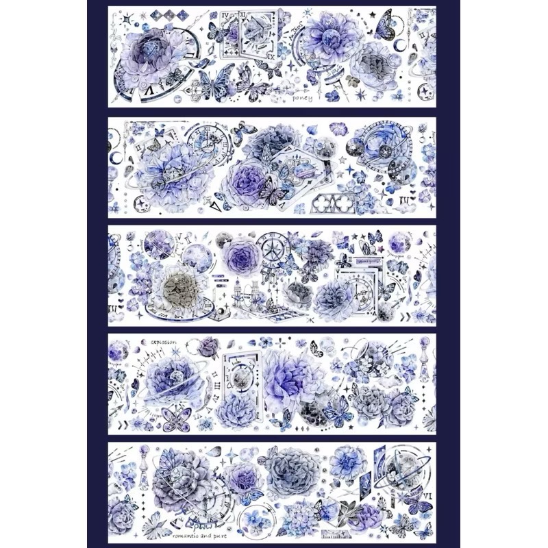 【分裝】Shine手帳工作室《玉指柔/繁花庭/星月襤/森羅園/楹夜狩/天鵝堡/冬蟲/春神/夏綠/秋憶》PET膠帶-規格圖1