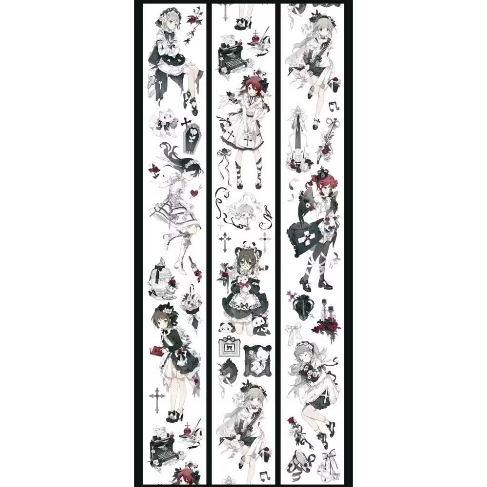 【分裝】Shine手帳工作室《玉指柔/繁花庭/星月襤/森羅園/楹夜狩/天鵝堡/冬蟲/春神/夏綠/秋憶》PET膠帶-規格圖1