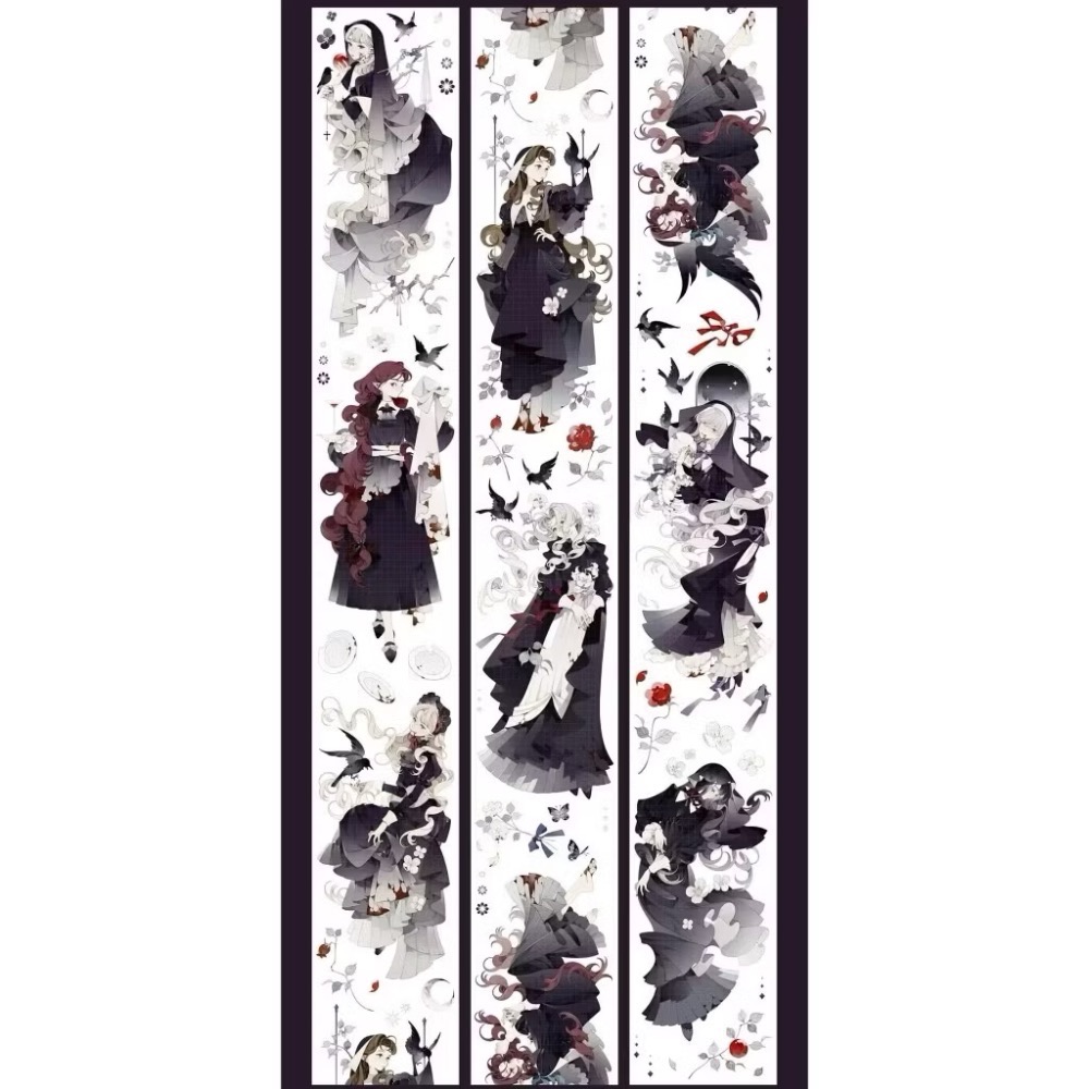 【分裝】Shine手帳工作室《玉指柔/繁花庭/星月襤/森羅園/楹夜狩/天鵝堡/冬蟲/春神/夏綠/秋憶》PET膠帶-規格圖1