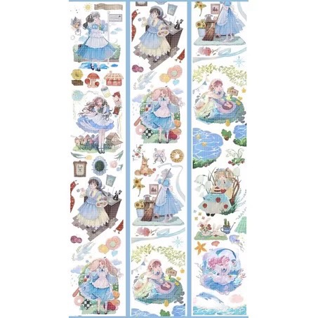 【分裝】Shine手帳工作室《玉指柔/繁花庭/星月襤/森羅園/楹夜狩/天鵝堡/冬蟲/春神/夏綠/秋憶》PET膠帶-規格圖1