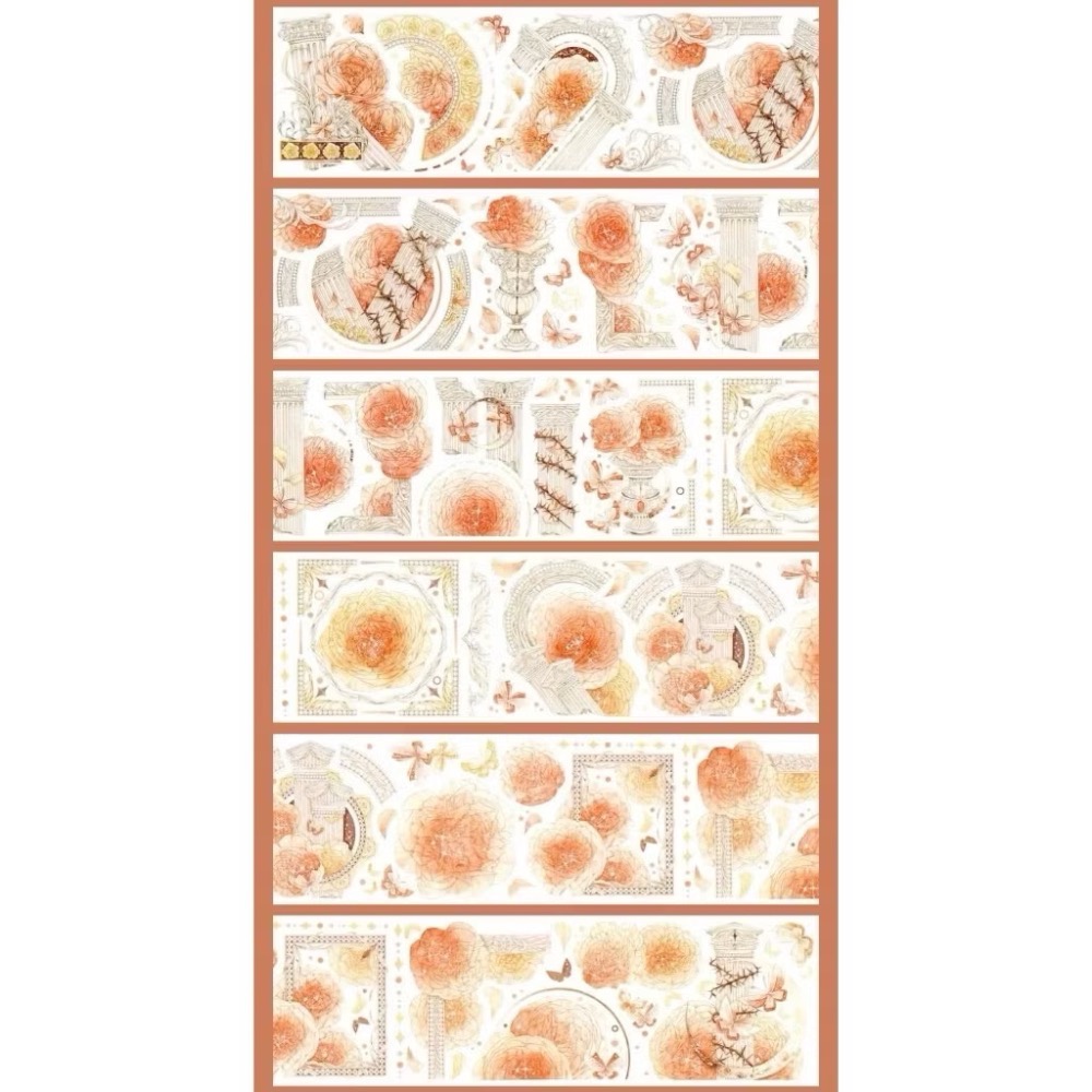 【分裝】Shine手帳工作室《玉指柔/繁花庭/星月襤/森羅園/楹夜狩/天鵝堡/冬蟲/春神/夏綠/秋憶》PET膠帶-規格圖1