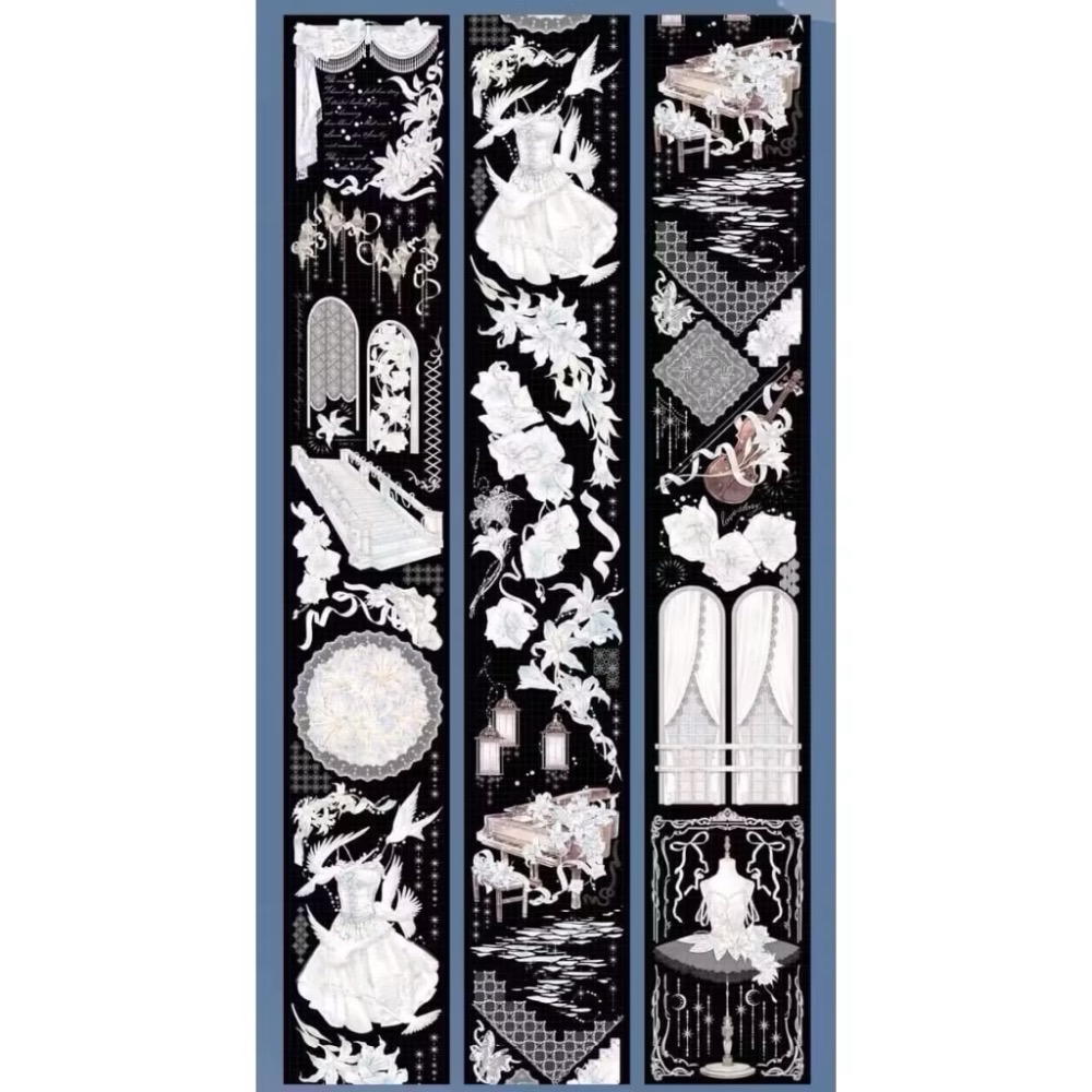 墜冰河（6.5x100cm）貝殼銀