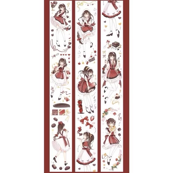 【分裝】Shine手帳工作室《玉指柔/繁花庭/星月襤/森羅園/楹夜狩/天鵝堡/冬蟲/春神/夏綠/秋憶》PET膠帶-規格圖1