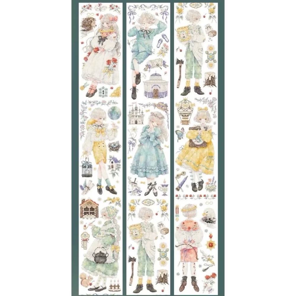 【分裝】Shine手帳工作室《玉指柔/繁花庭/星月襤/森羅園/楹夜狩/天鵝堡/冬蟲/春神/夏綠/秋憶》PET膠帶-規格圖1