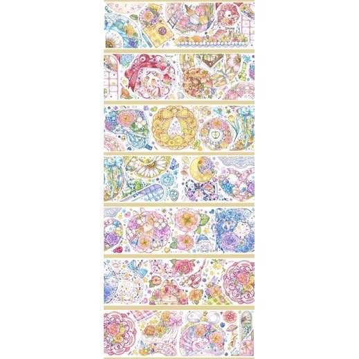 【分裝】Shine手帳工作室《玉指柔/繁花庭/星月襤/森羅園/楹夜狩/天鵝堡/冬蟲/春神/夏綠/秋憶》PET膠帶-規格圖1