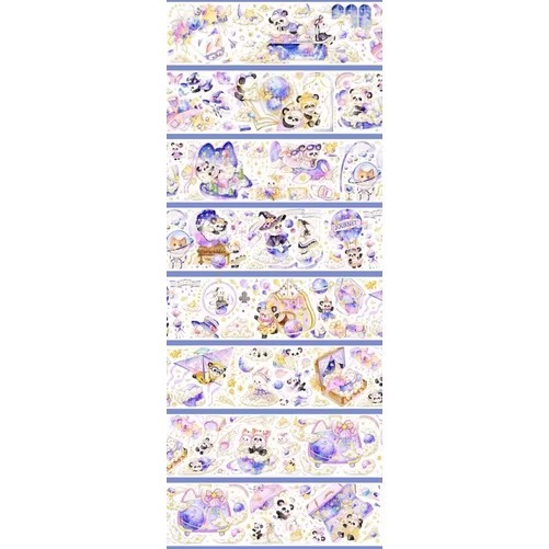 【分裝】Shine手帳工作室《玉指柔/繁花庭/星月襤/森羅園/楹夜狩/天鵝堡/冬蟲/春神/夏綠/秋憶》PET膠帶-規格圖1