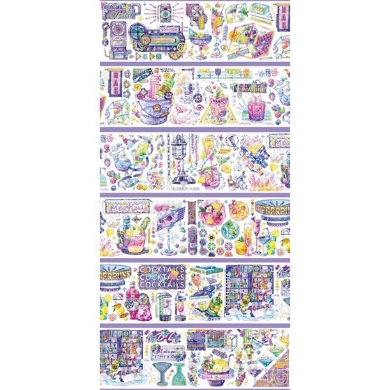 【分裝】Shine手帳工作室《玉指柔/繁花庭/星月襤/森羅園/楹夜狩/天鵝堡/冬蟲/春神/夏綠/秋憶》PET膠帶-規格圖1