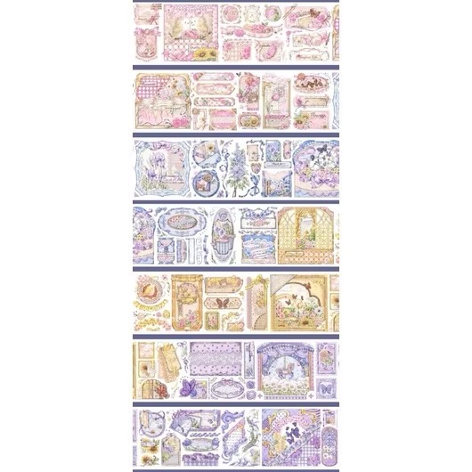 【分裝】Shine手帳工作室《玉指柔/繁花庭/星月襤/森羅園/楹夜狩/天鵝堡/冬蟲/春神/夏綠/秋憶》PET膠帶-規格圖1