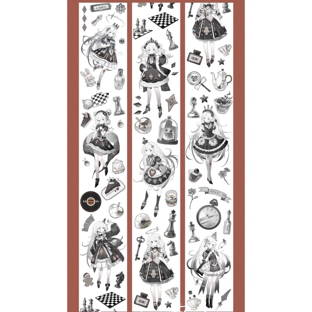 【分裝】Snowflake Studio《雲上頌歌/月華星沙/鍾庭倒影/菲林默片/蓮憶江南/月食蝶羽》PET膠帶-細節圖5