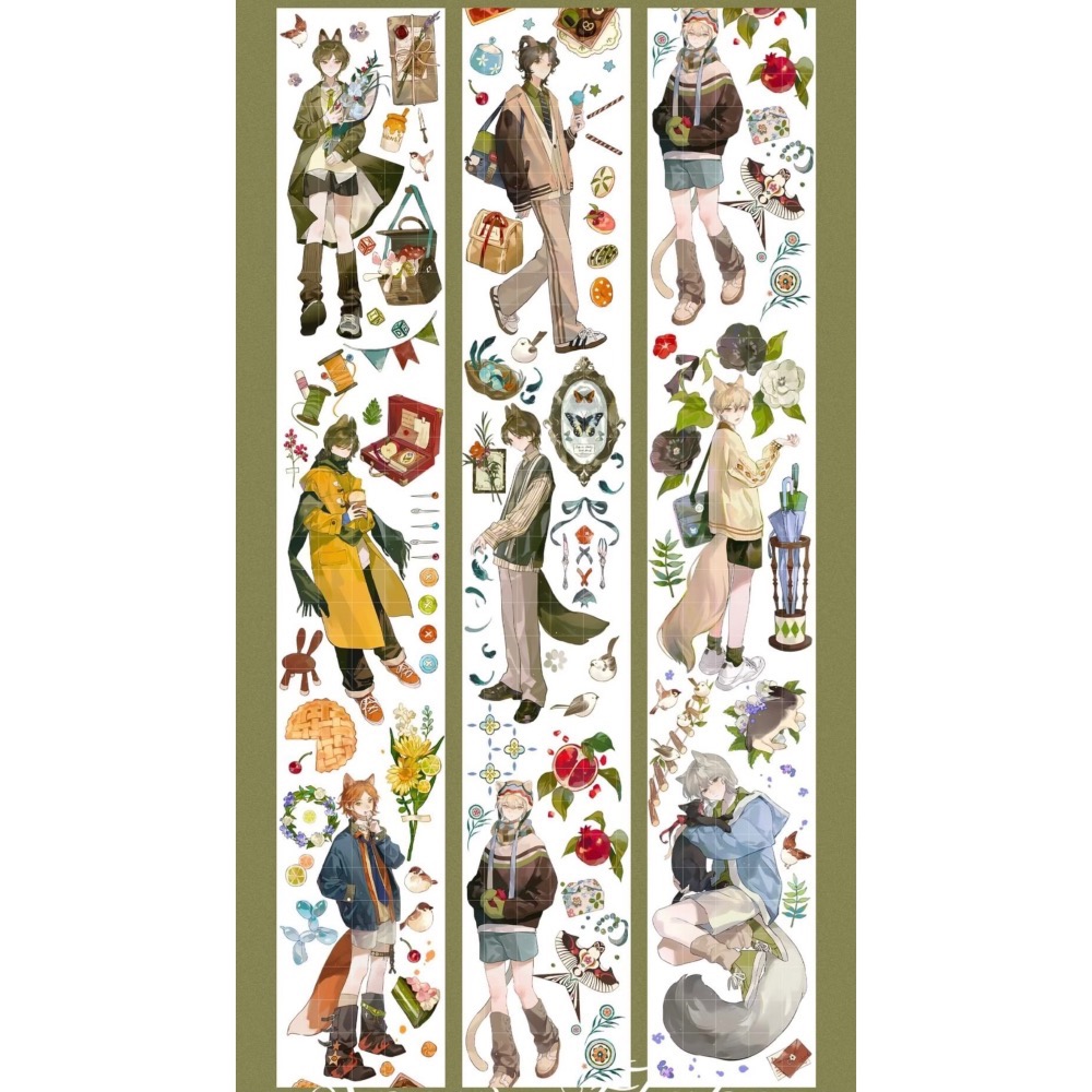 【分裝】Snowflake Studio《雲上頌歌/月華星沙/鍾庭倒影/菲林默片/蓮憶江南/月食蝶羽》PET膠帶-細節圖9