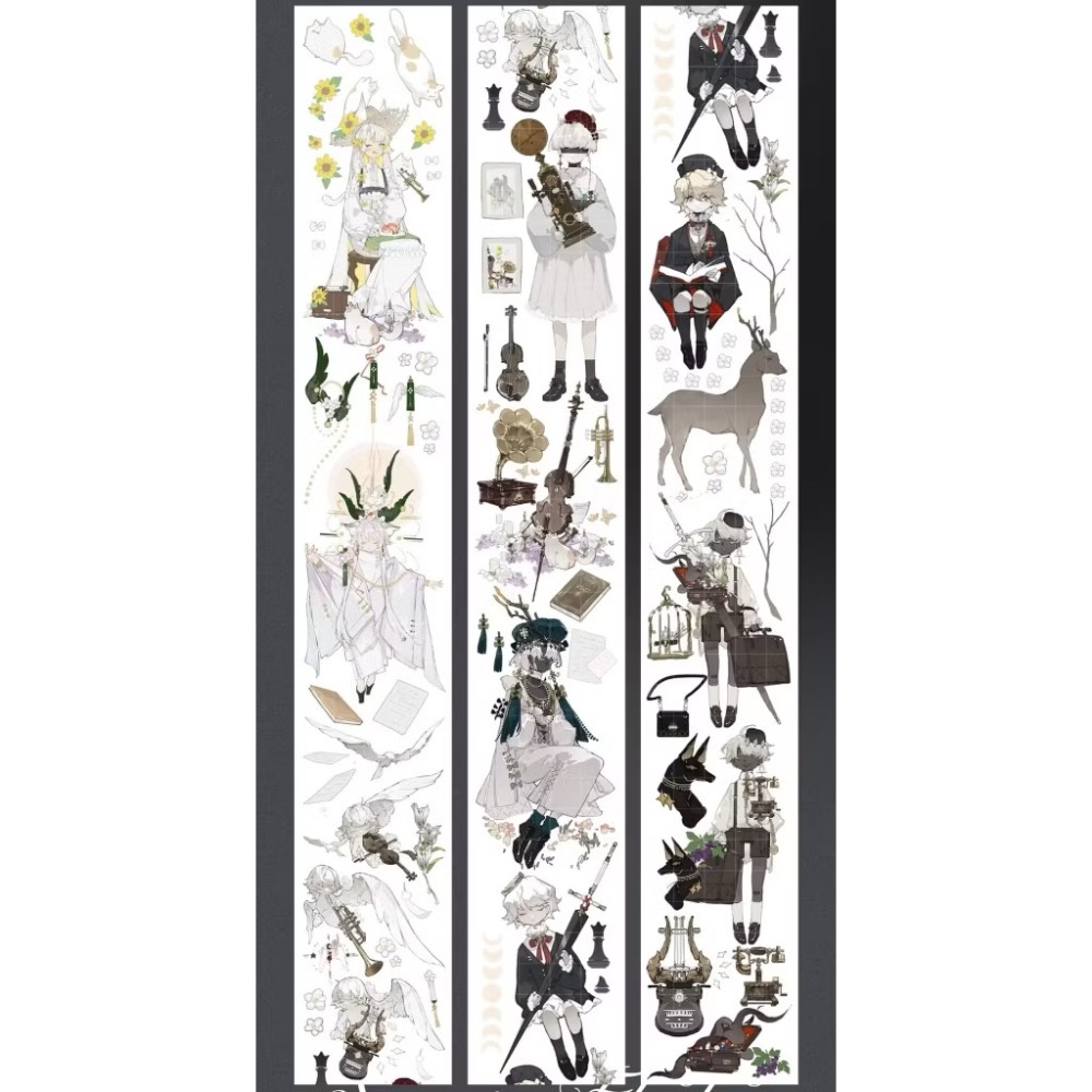 【分裝】Snowflake Studio《雲上頌歌/月華星沙/鍾庭倒影/菲林默片/蓮憶江南/月食蝶羽》PET膠帶-規格圖1