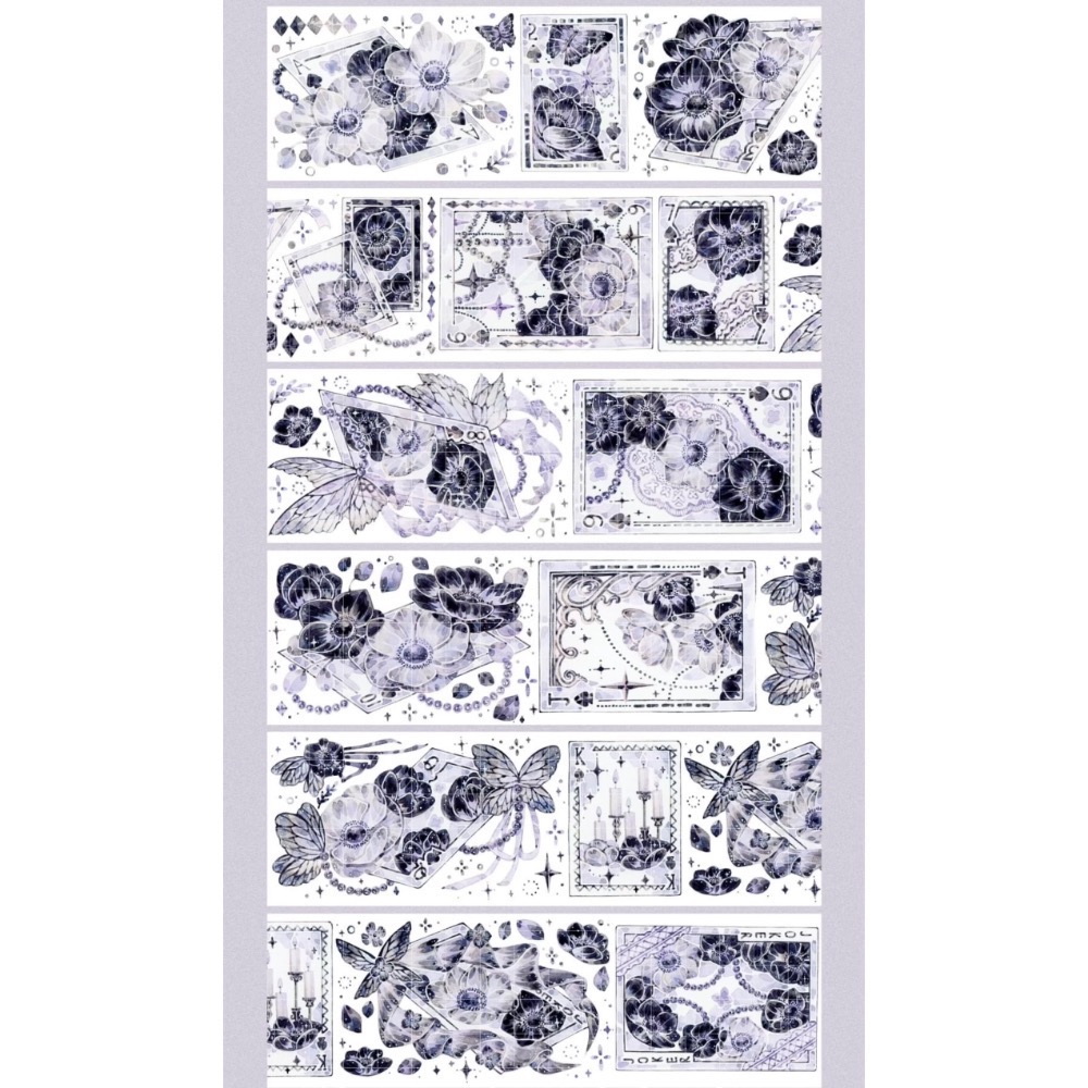 【分裝】Snowflake Studio《雲上頌歌/月華星沙/鍾庭倒影/菲林默片/蓮憶江南/月食蝶羽》PET膠帶-規格圖9