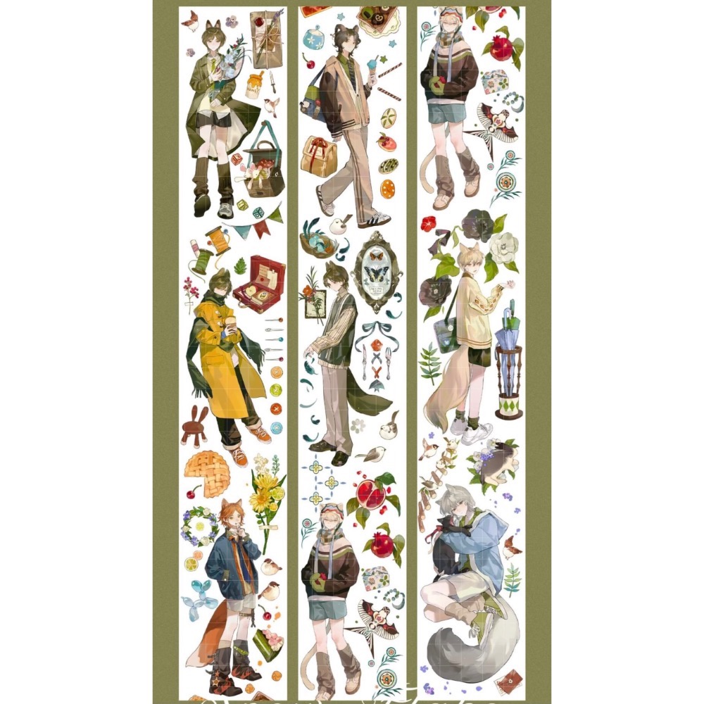 【分裝】Snowflake Studio《雲上頌歌/月華星沙/鍾庭倒影/菲林默片/蓮憶江南/月食蝶羽》PET膠帶-規格圖9