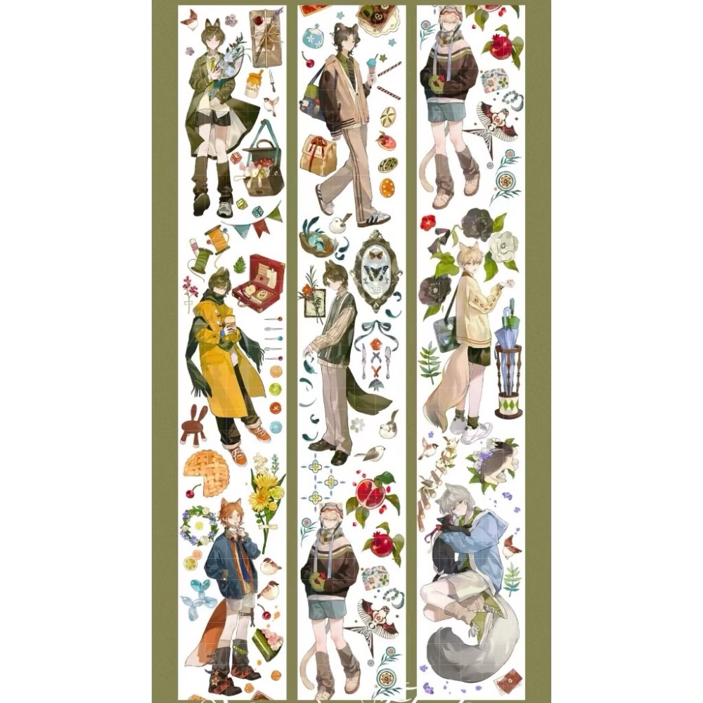 【分裝】Snowflake Studio《雲上頌歌/月華星沙/鍾庭倒影/菲林默片/蓮憶江南/月食蝶羽》PET膠帶-規格圖1