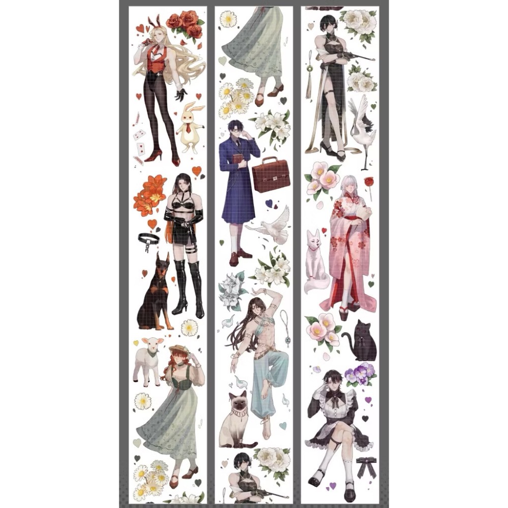 【分裝】Snowflake Studio《雲上頌歌/月華星沙/鍾庭倒影/菲林默片/蓮憶江南/月食蝶羽》PET膠帶-規格圖1