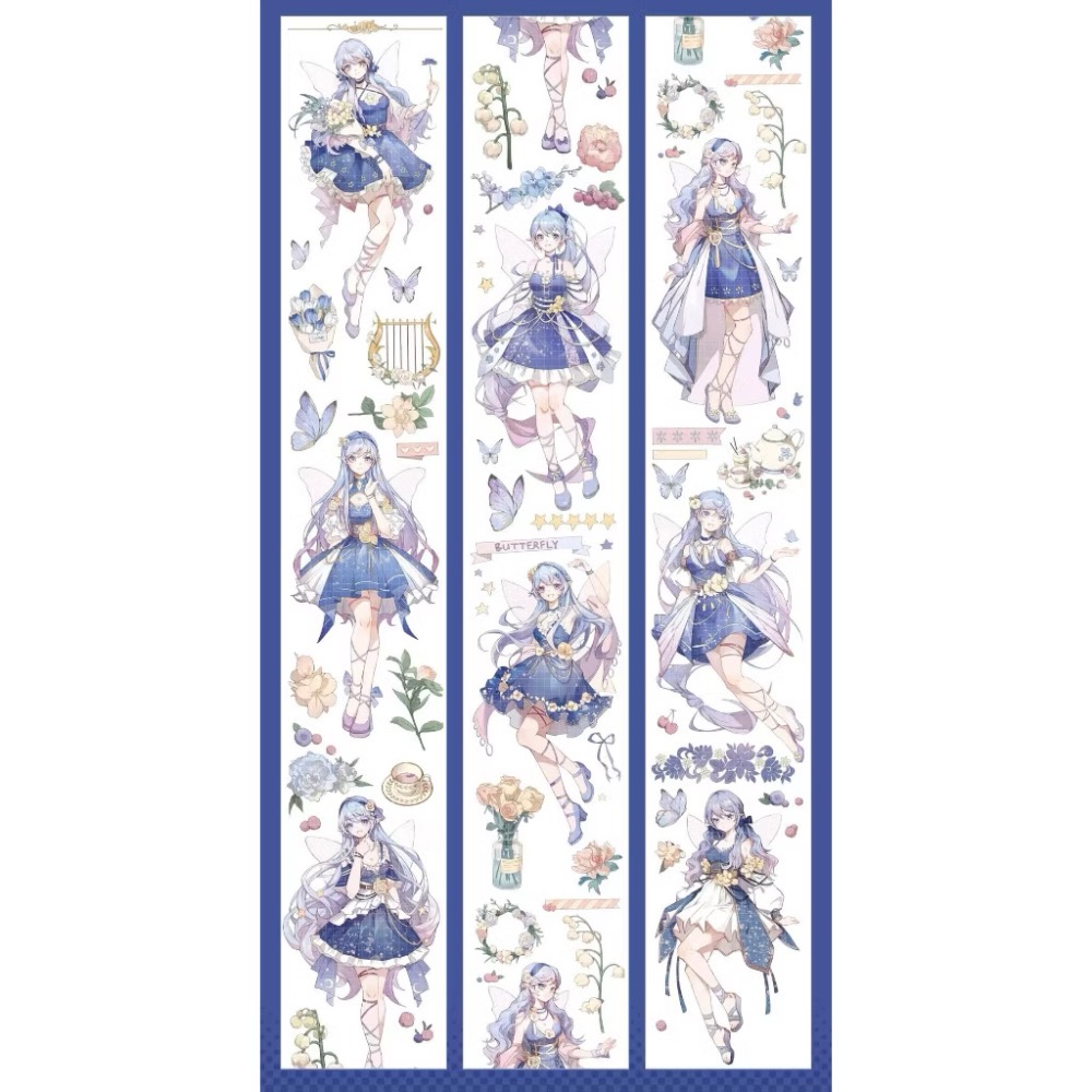 【分裝】Snowflake Studio《雲上頌歌/月華星沙/鍾庭倒影/菲林默片/蓮憶江南/月食蝶羽》PET膠帶-規格圖1