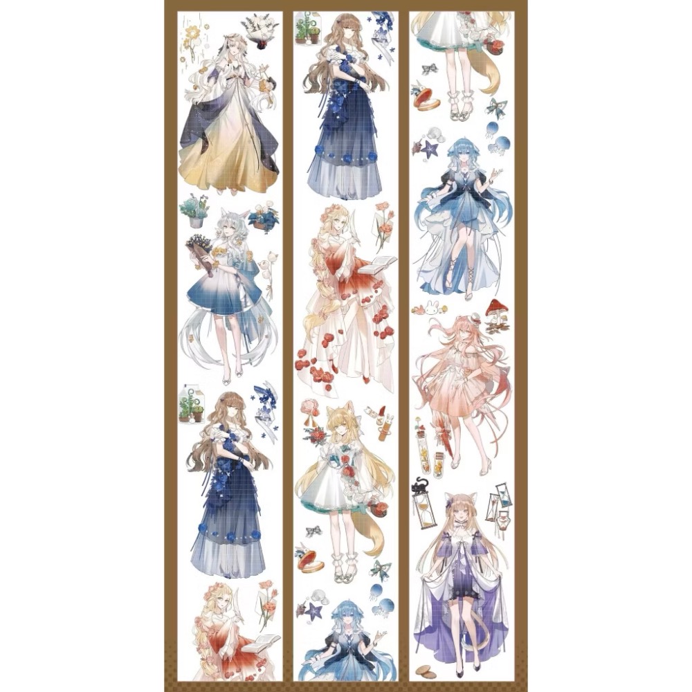 【分裝】Snowflake Studio《雲上頌歌/月華星沙/鍾庭倒影/菲林默片/蓮憶江南/月食蝶羽》PET膠帶-規格圖1