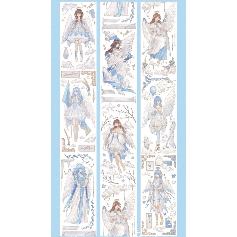 【分裝】Snowflake Studio《雲上頌歌/月華星沙/鍾庭倒影/菲林默片/蓮憶江南/月食蝶羽》PET膠帶-規格圖1
