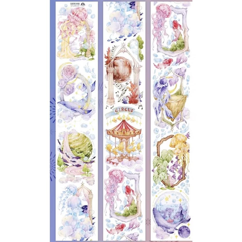 【分裝】Studio VI《惡魔寶貝/蝶影/龍族少女/魔方花庭/時光之溯/尋找四葉草/乾枯玫瑰/花夢拾音》PET膠帶-規格圖1