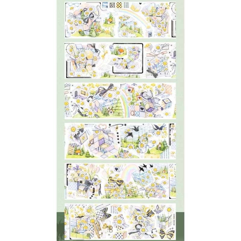 【分裝】Studio VI《惡魔寶貝/蝶影/龍族少女/魔方花庭/時光之溯/尋找四葉草/乾枯玫瑰/花夢拾音》PET膠帶-規格圖1