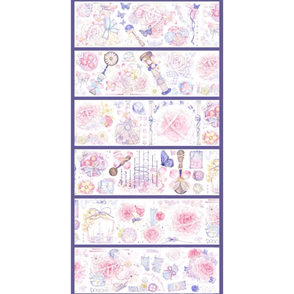 【分裝】Studio VI《惡魔寶貝/蝶影/龍族少女/魔方花庭/時光之溯/尋找四葉草/乾枯玫瑰/花夢拾音》PET膠帶-規格圖1