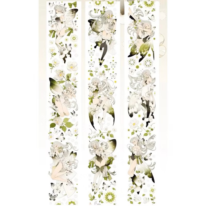 【分裝】Studio VI《惡魔寶貝/蝶影/龍族少女/魔方花庭/時光之溯/尋找四葉草/乾枯玫瑰/花夢拾音》PET膠帶-規格圖1