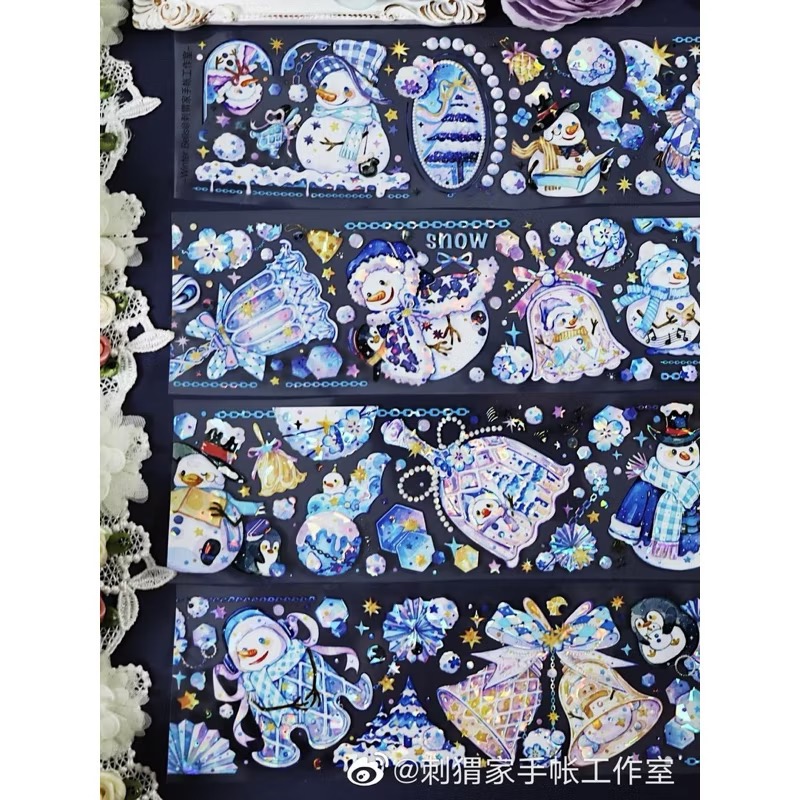 【分裝】刺猬家手帳工作室《夢浸迷途/浮窗蜜花/寒燈闌珊/蝕骨燼花/青紗卷軸/花藤燈燭/夢沉花鑰/山茶屏風》PET膠帶-細節圖3