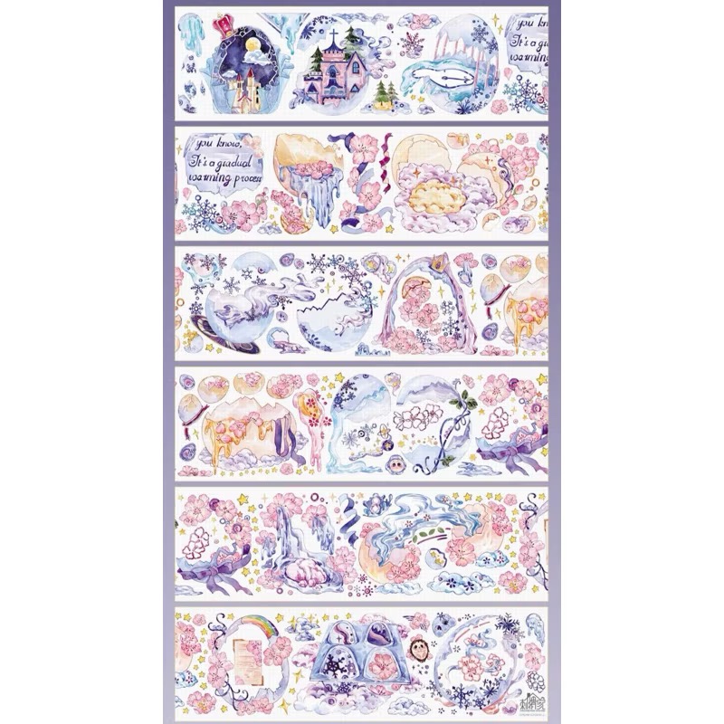 【分裝】刺猬家手帳工作室《夢浸迷途/浮窗蜜花/寒燈闌珊/蝕骨燼花/青紗卷軸/花藤燈燭/夢沉花鑰/山茶屏風》PET膠帶-規格圖4