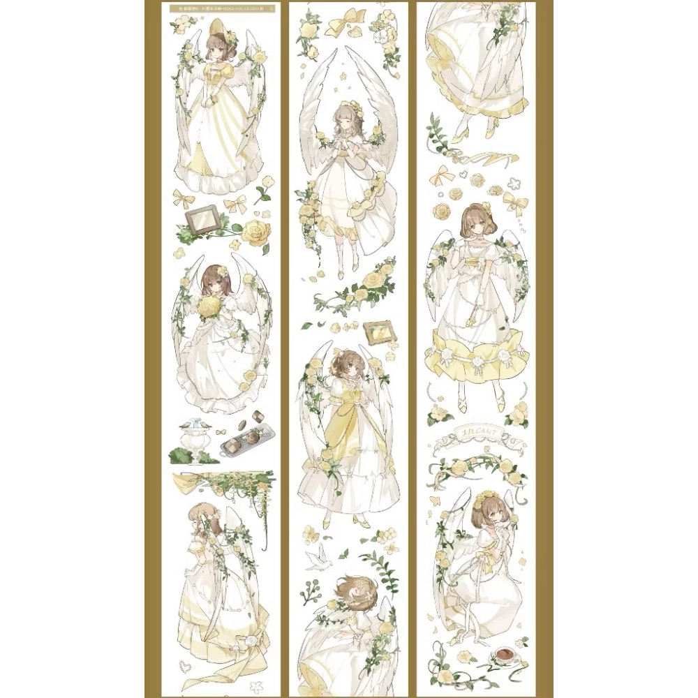 【分裝】刺猬家手帳工作室《夢浸迷途/浮窗蜜花/寒燈闌珊/蝕骨燼花/青紗卷軸/花藤燈燭/夢沉花鑰/山茶屏風》PET膠帶-規格圖4