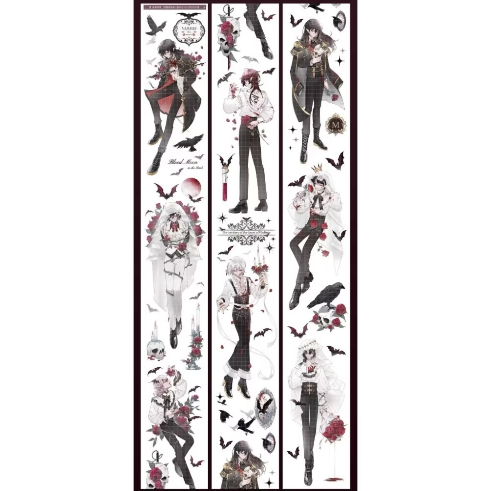 【分裝】刺猬家手帳工作室《夢浸迷途/浮窗蜜花/寒燈闌珊/蝕骨燼花/青紗卷軸/花藤燈燭/夢沉花鑰/山茶屏風》PET膠帶-規格圖4