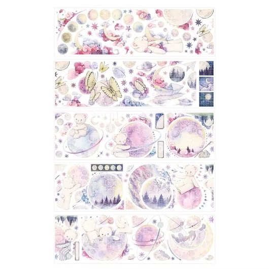 【分裝】一木一橫《月光之下/此間密聞/朦朧月光/挽星海/雪落寒梅/巧若倩兮/燈影琉璃/郁森精靈/西子湖畔》PET膠帶-規格圖1