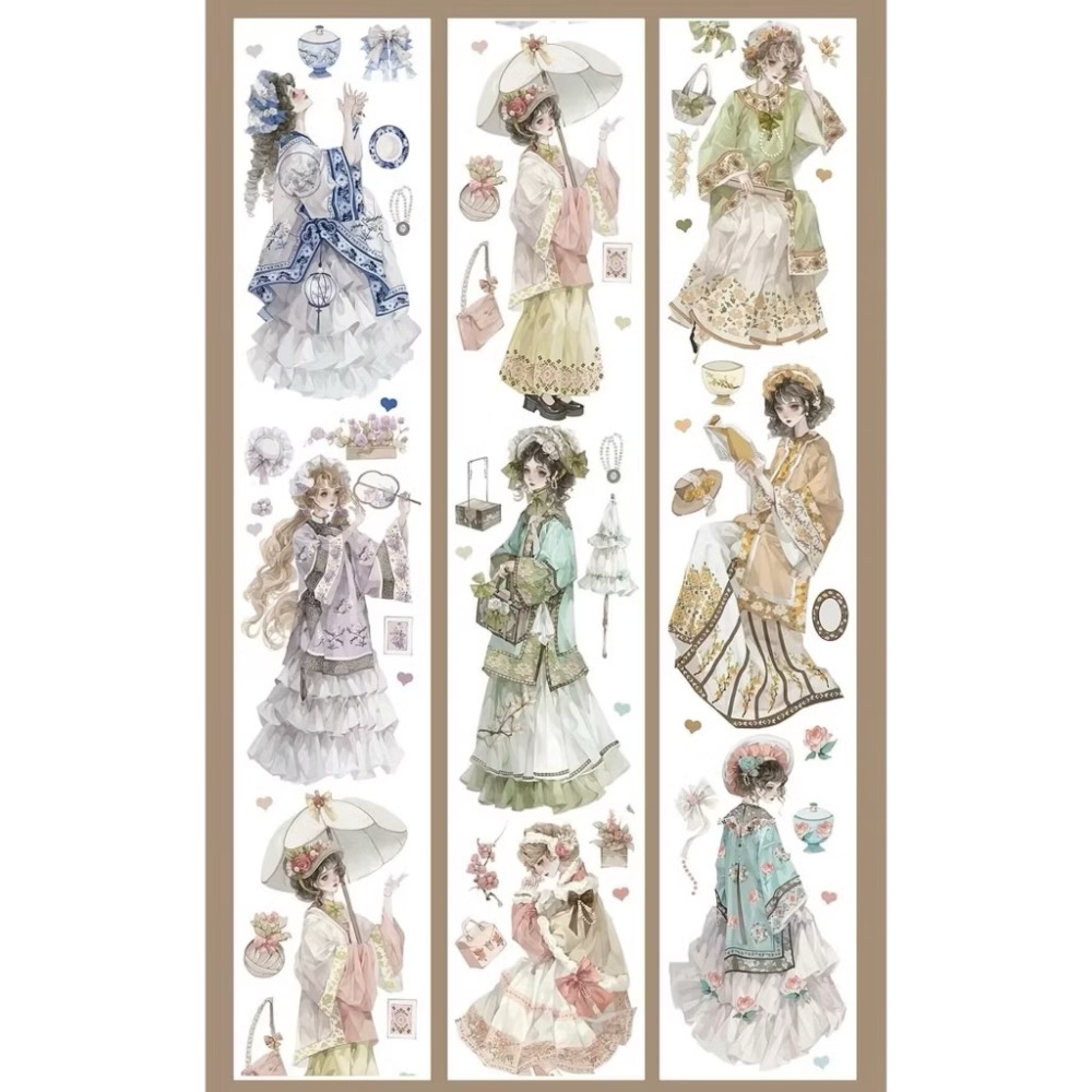 【分裝】一木一橫《月光之下/此間密聞/朦朧月光/挽星海/雪落寒梅/巧若倩兮/燈影琉璃/郁森精靈/西子湖畔》PET膠帶-規格圖1