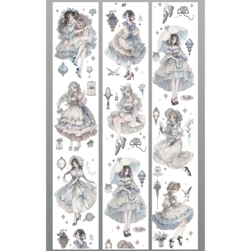 【分裝】一木一橫《月光之下/此間密聞/朦朧月光/挽星海/雪落寒梅/巧若倩兮/燈影琉璃/郁森精靈/西子湖畔》PET膠帶-規格圖1