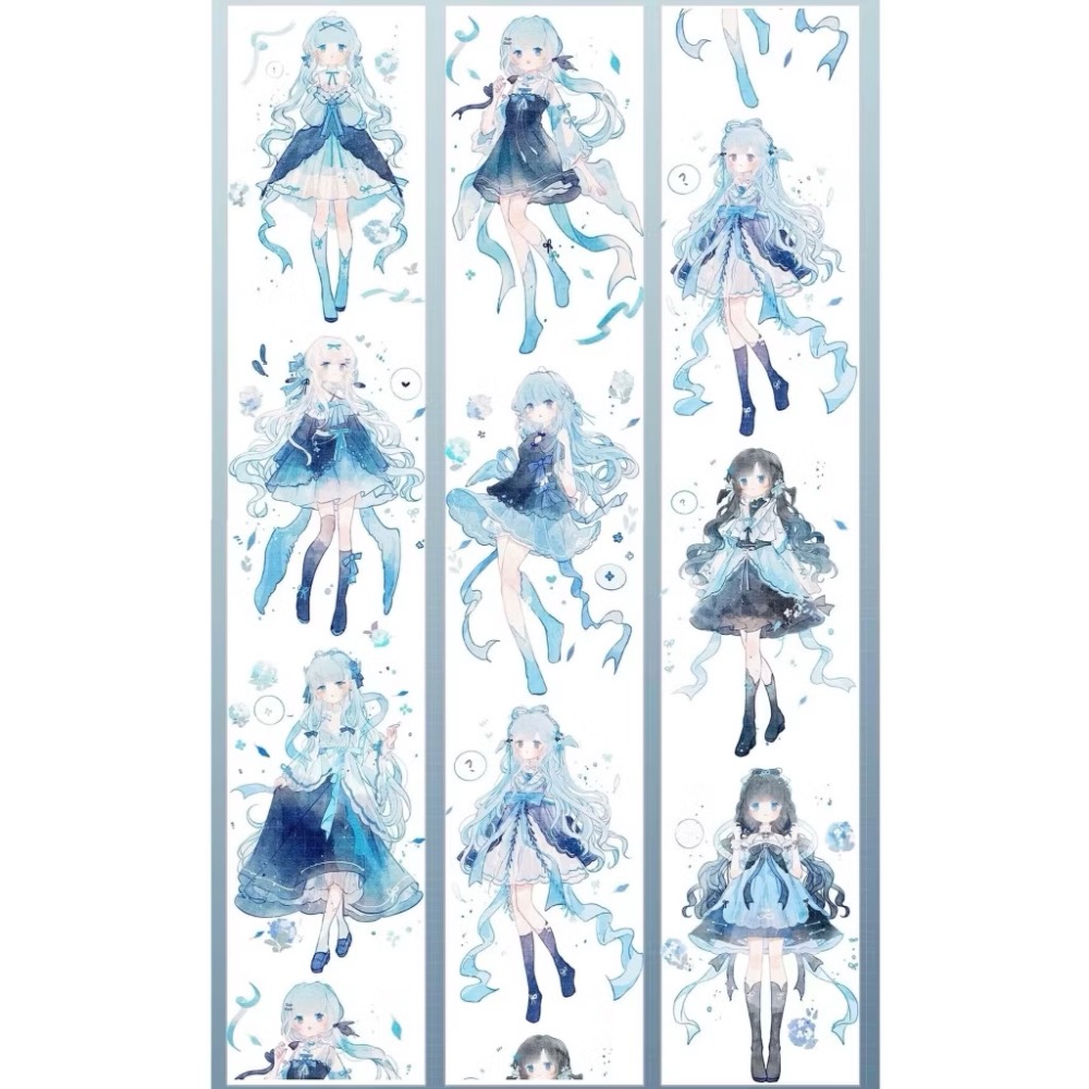 【分裝】一木一橫《月光之下/此間密聞/朦朧月光/挽星海/雪落寒梅/巧若倩兮/燈影琉璃/郁森精靈/西子湖畔》PET膠帶-規格圖1