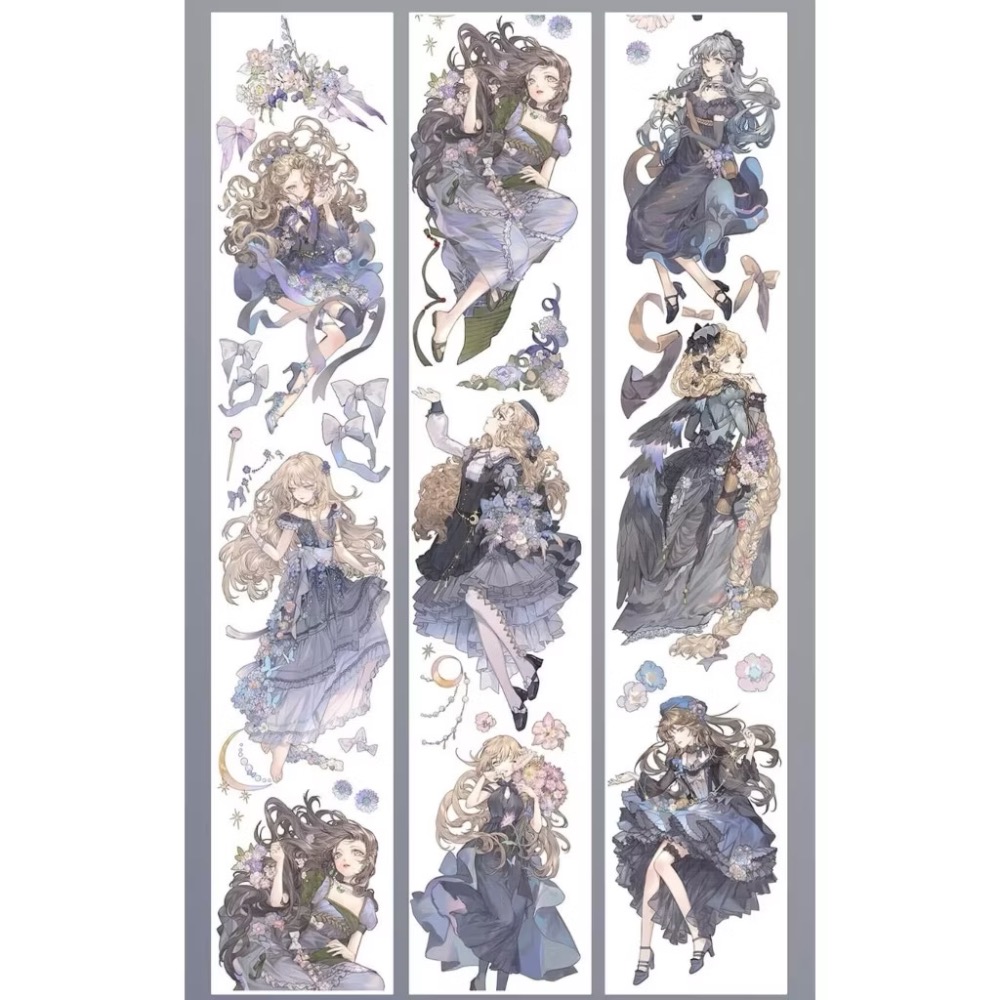 【分裝】一木一橫《月光之下/此間密聞/朦朧月光/挽星海/雪落寒梅/巧若倩兮/燈影琉璃/郁森精靈/西子湖畔》PET膠帶-規格圖1