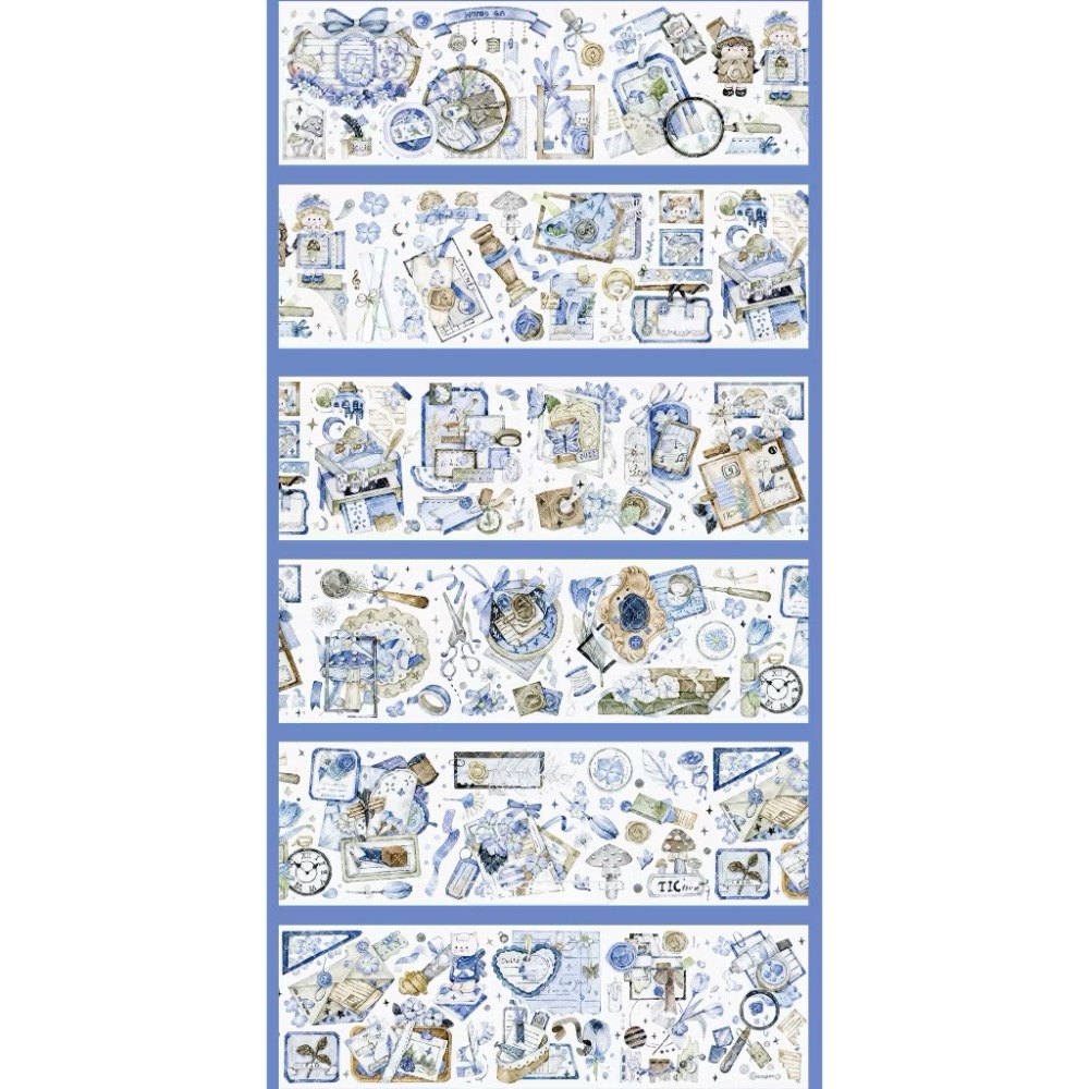 【分裝】三毛喵文創《如願/綠野仙蹤/手帳日常/骷葉蝶/神蹟/摩羅姬/菫絮時/藍茵蝶舞/花泠》PET膠帶-規格圖1