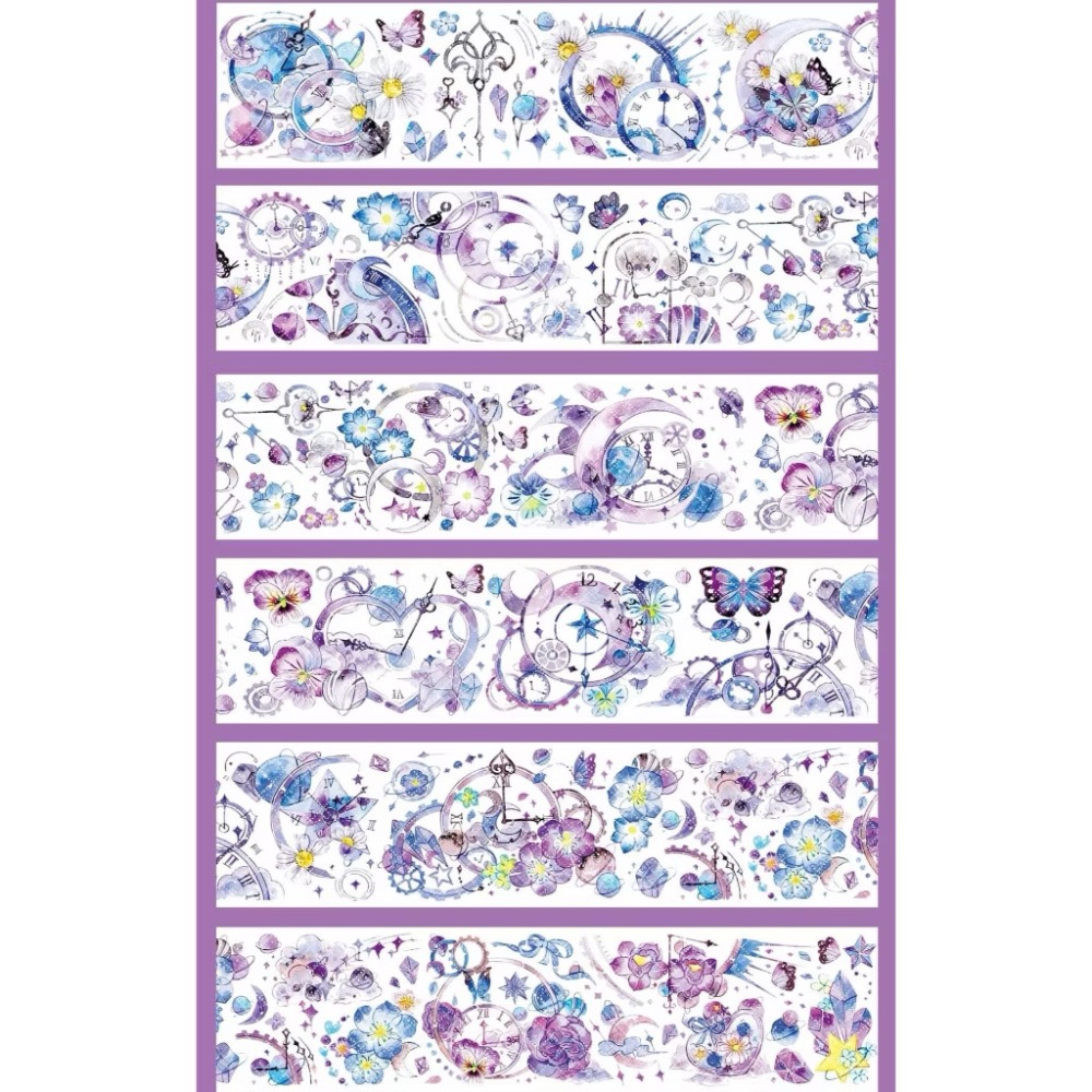 【分裝】三毛喵文創《如願/綠野仙蹤/手帳日常/骷葉蝶/神蹟/摩羅姬/菫絮時/藍茵蝶舞/花泠》PET膠帶-規格圖1