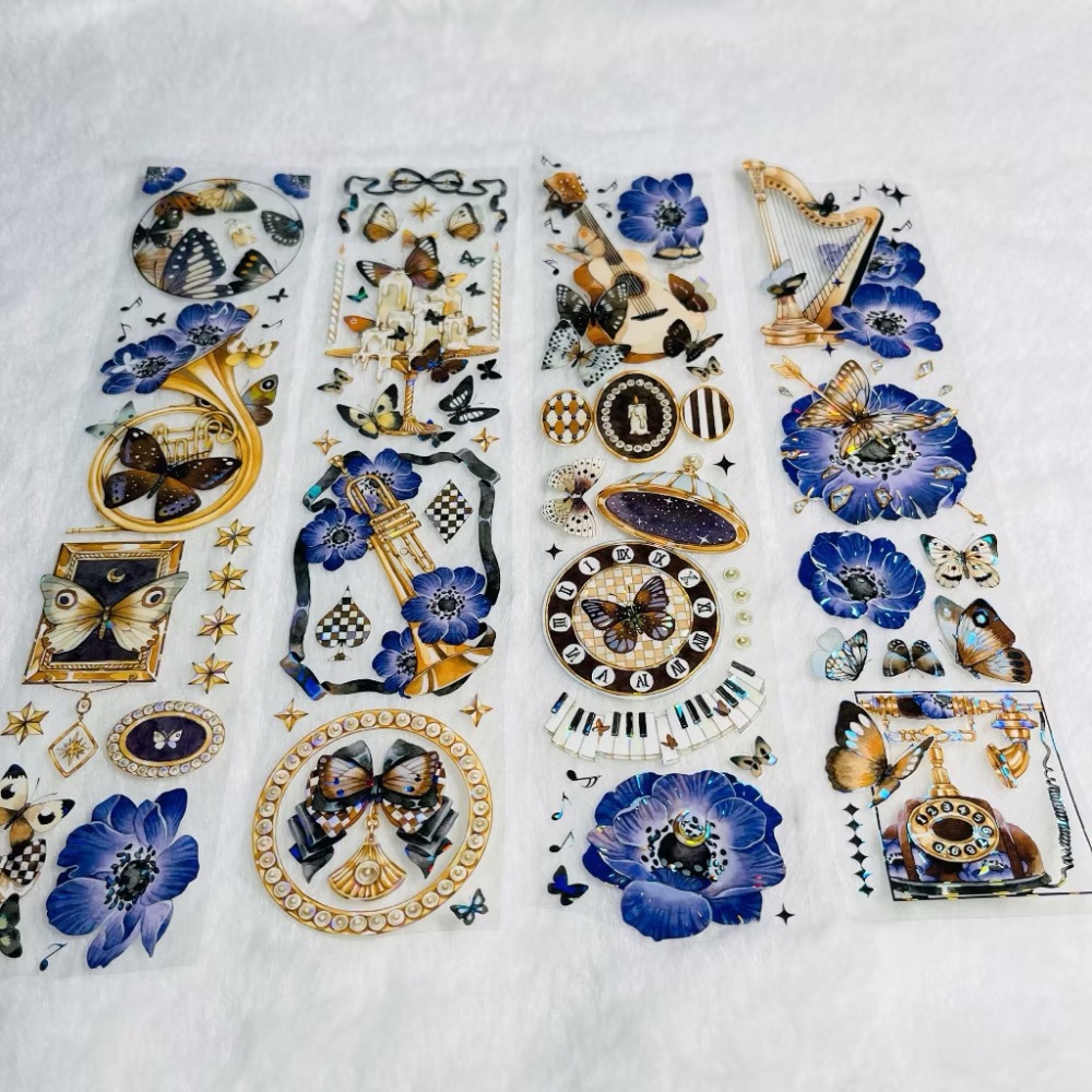 【分裝】三毛喵文創《如願/綠野仙蹤/手帳日常/骷葉蝶/神蹟/摩羅姬/菫絮時/藍茵蝶舞/花泠》PET膠帶-規格圖1