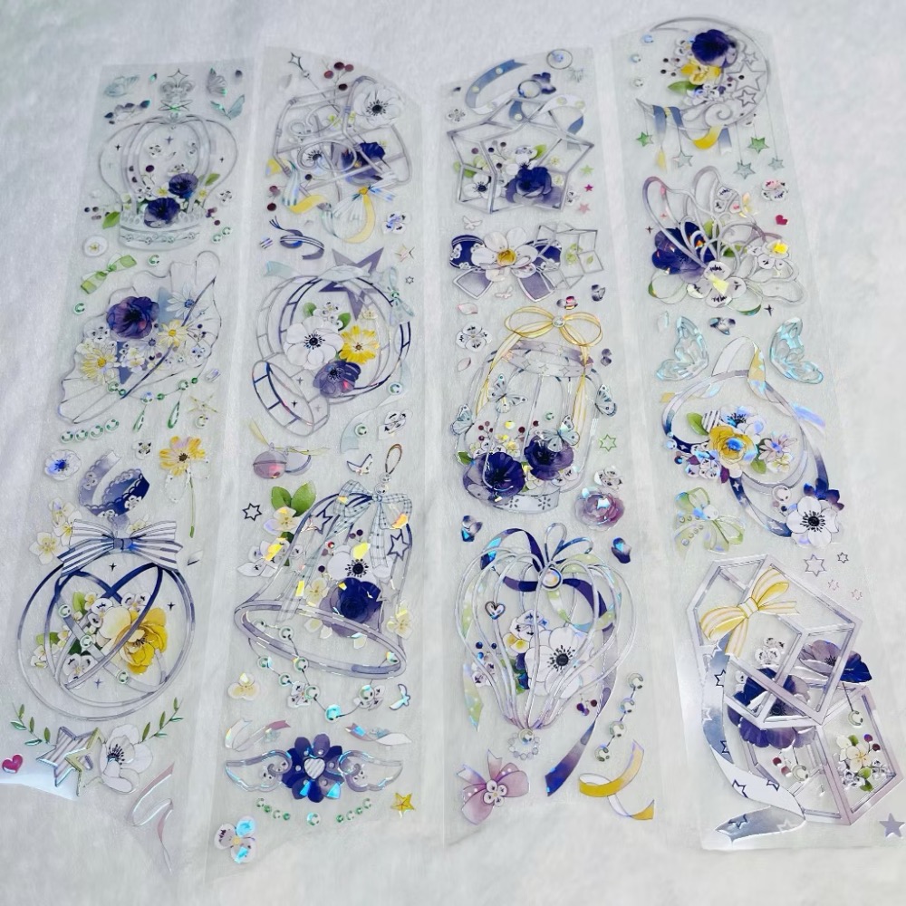 【分裝】三毛喵文創《如願/綠野仙蹤/手帳日常/骷葉蝶/神蹟/菫絮時/藍茵蝶舞/花泠》PET膠帶-規格圖1