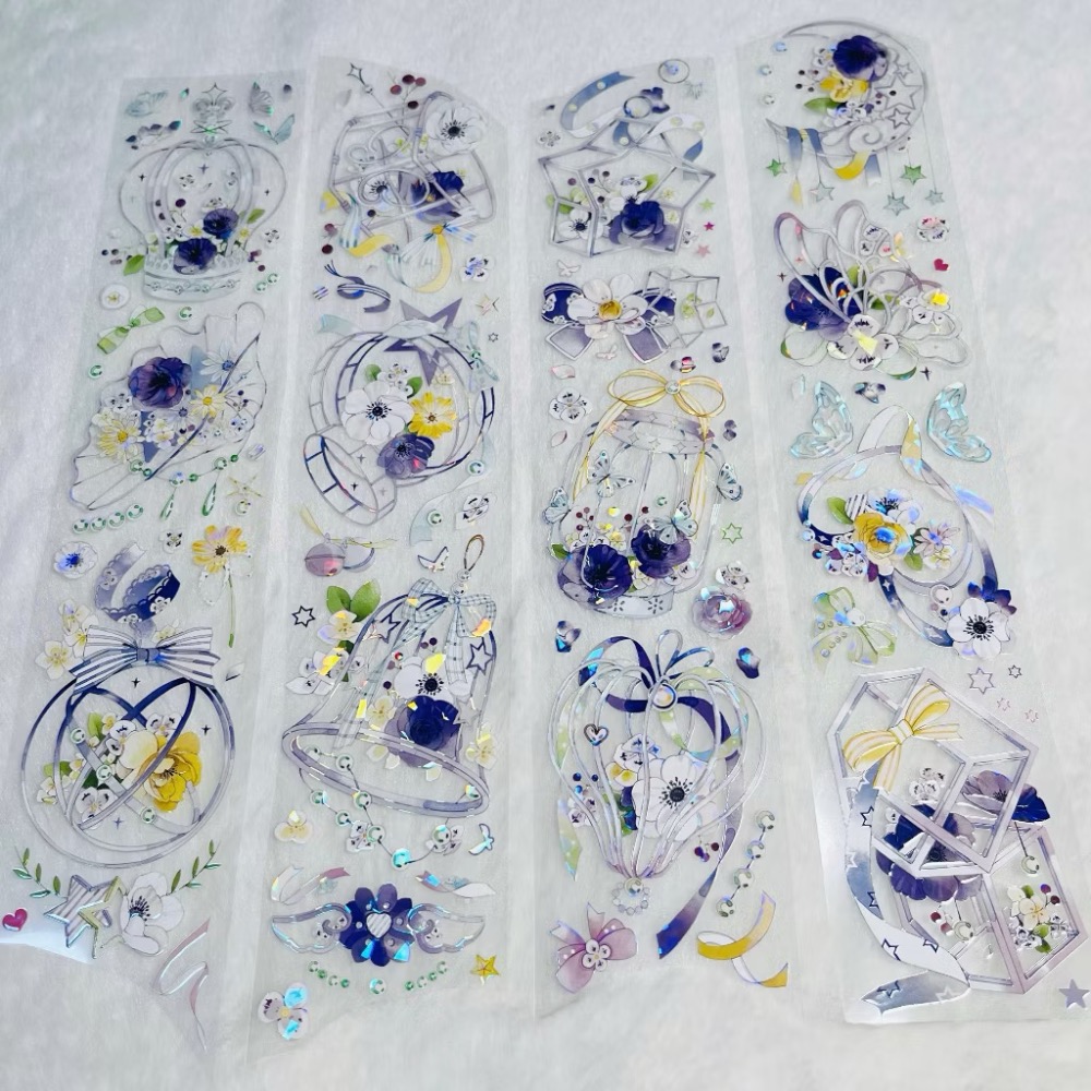 【分裝】三毛喵文創《如願/綠野仙蹤/手帳日常/骷葉蝶/神蹟/摩羅姬/菫絮時/藍茵蝶舞/花泠》PET膠帶-規格圖1