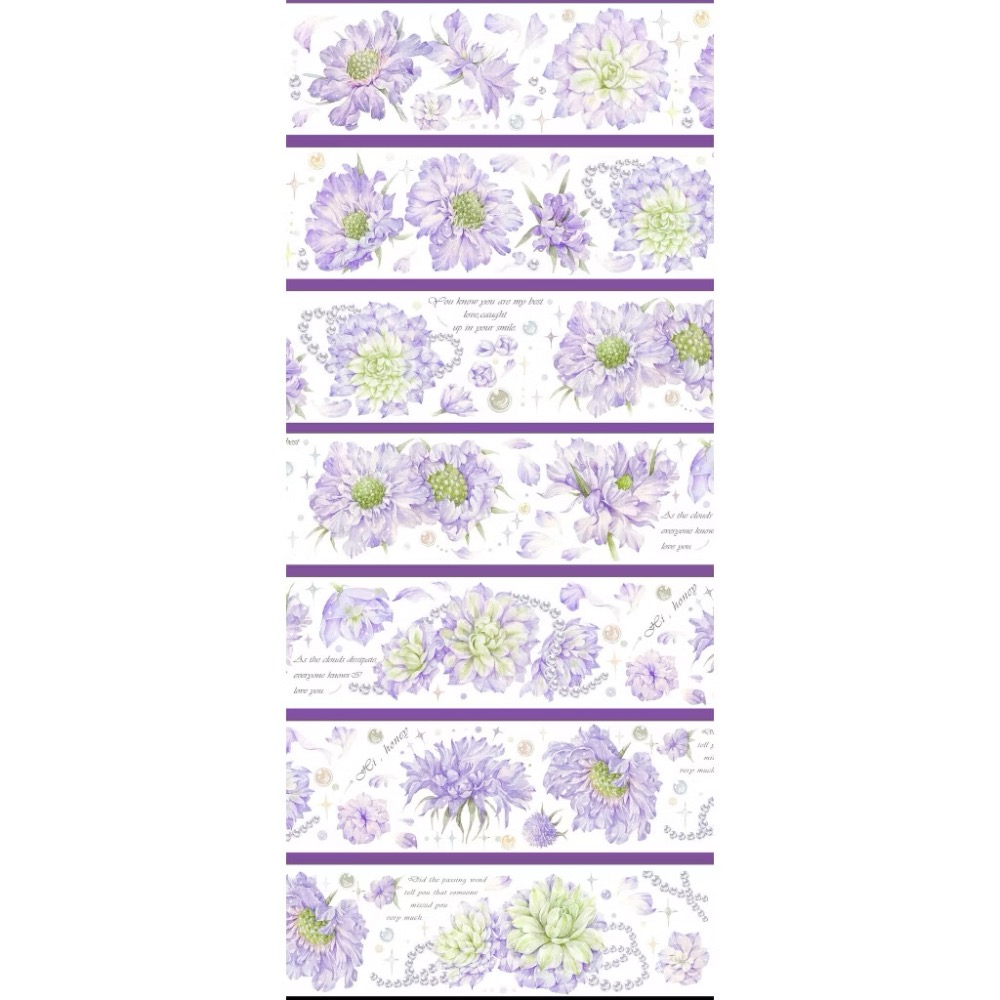 【分裝】敘世文創《銀蓮幻境/琉璃夜蝶/落金牡丹/輕舞花間/時光之宇/羅蘭悠夢》PET膠帶-規格圖1