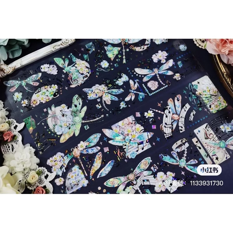 【分裝】魔法堂原創工作室《絲繡芳華/青花帳/芙蓉帳/狩神/天階序曲/淺止/狼族密語/沁藍光年/純愛/似錦》PET膠帶-細節圖2