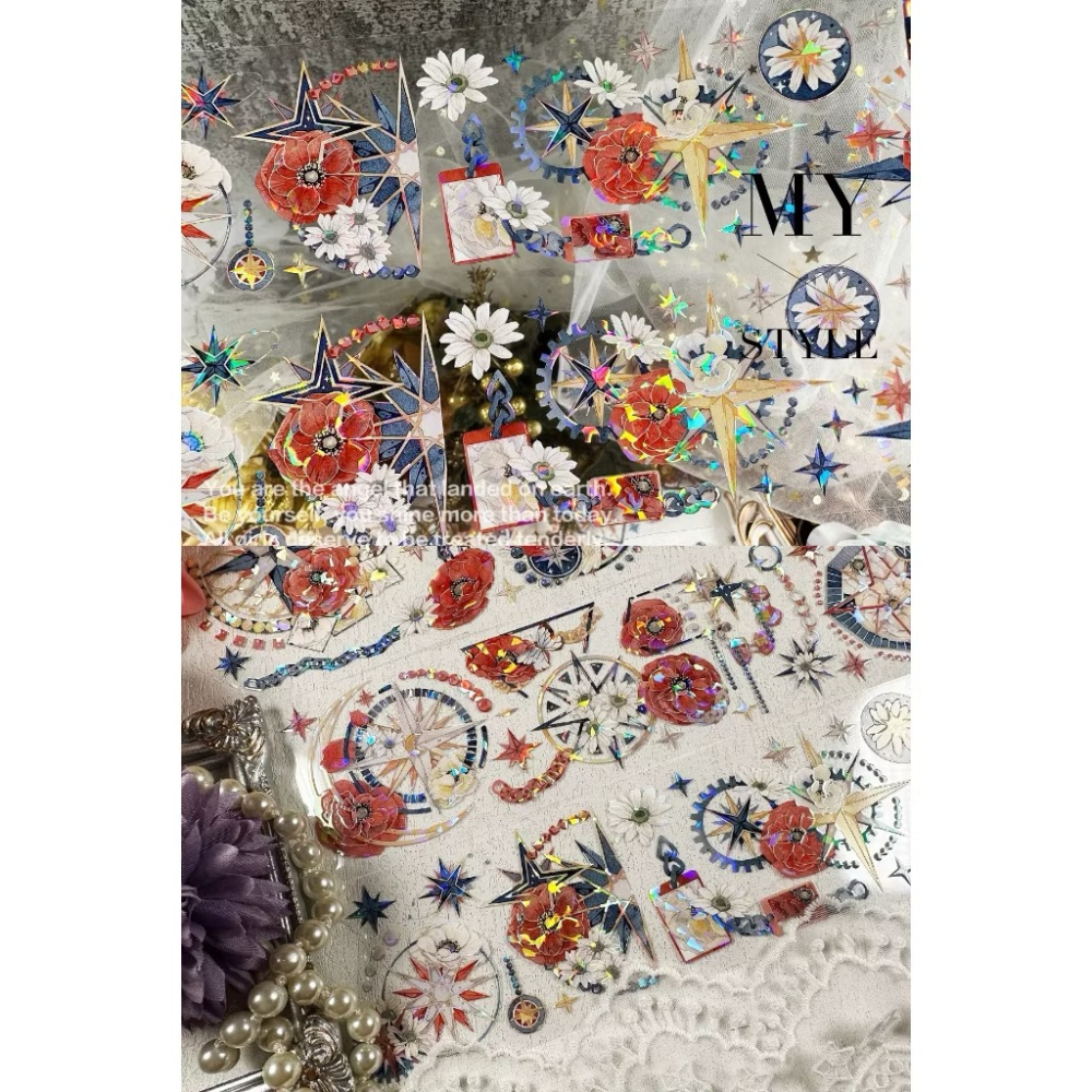 【分裝】魔法堂原創工作室《絲繡芳華/青花帳/芙蓉帳/狩神/天階序曲/淺止/狼族密語/沁藍光年/純愛/似錦》PET膠帶-細節圖4