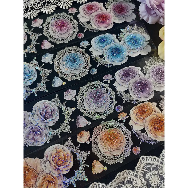 【分裝】魔法堂原創工作室《絲繡芳華/青花帳/芙蓉帳/狩神/天階序曲/淺止/狼族密語/沁藍光年/純愛/似錦》PET膠帶-細節圖7