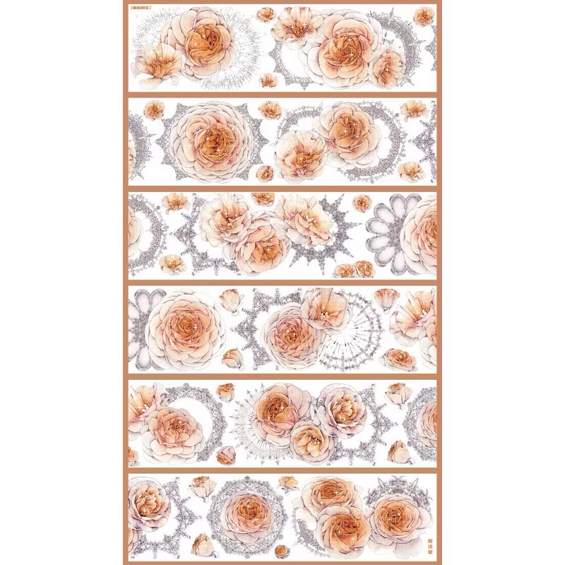 【分裝】魔法堂原創工作室《絲繡芳華/青花帳/芙蓉帳/狩神/天階序曲/淺止/狼族密語/沁藍光年/純愛/似錦》PET膠帶-規格圖8